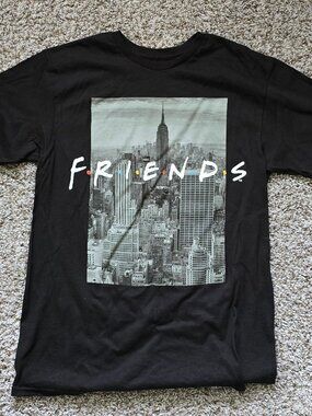 Friends Men’s Black Graphic T-Shirt – Size Medium – Short Sleeve